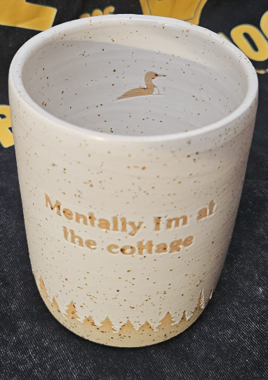 Heated Rivalry inspired mug: Mentally I'm at the cottage